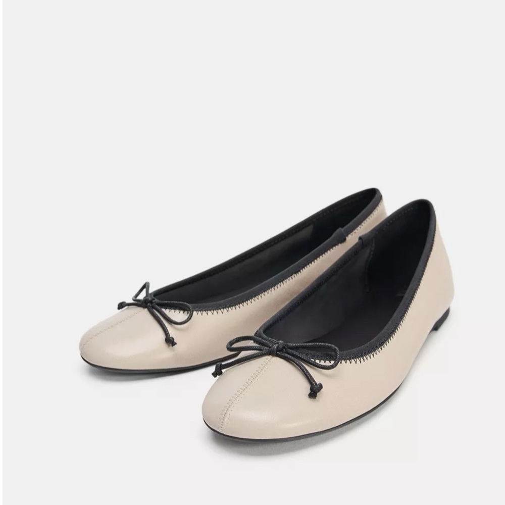 Brand new soft lamb leather ballet flats shoes size 7.5  light nude color, must!